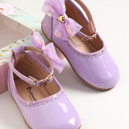 Cute Walk by Babyhug Buckled Closure Bellies With Bow Applique- Purple-image-13