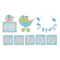 Untumble Blue Baby Shower Decoration Items For Boy with Thank You Cards - Pack of 33-image-24