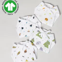 The Boo Boo Club Extra Soft Organic Cotton Muslin Pack Of 4 Nappies - White-picture-13