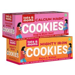 Tots & Moms Foods | Box of 2 Cookies |Folic Fiesta - Foxtail Millet & Almond |Calcium Magic - Ragi & Multiseed | 150g Each-13