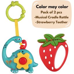 BitFeex Musical Cradle Hanging Rattle with Silicone teether Bed Jhoomer-Color may Vary, Pack of 2 Pcs-2