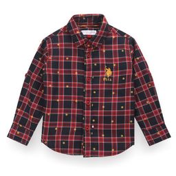 US Polo Assn Cotton Knit Full Sleeves Checked Shirt With Star Print- Red-image-57
