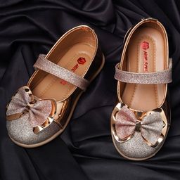 Minesole Shimmer & Bow Embellished Ballerinas - Rose Gold-image-50