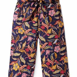CrayonFlakes Floral Printed Belted Cotton Palazzo - Navy-picture-26