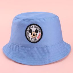 Babyhug Disney Cotton Woven Summer Cap with Mickey Mouse Patch Detailing Light Blue - Diameter 24 cm-picture-30