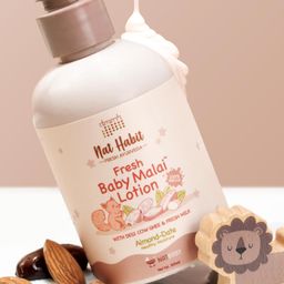 Nat Habit Baby Malai Lotion | Almond & Date |Baby Body Lotion & Moisturizer for Deep Nourishment & Skin Protection | 100% Natural, Chemical-Free Baby Cream (200ml)-image-3