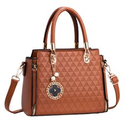 SYGA Women's Large Capacity Handbag Fashionable One-Shoulder & Crossbody Bag with Elegant Charm Pendant(Brown)-picture-32