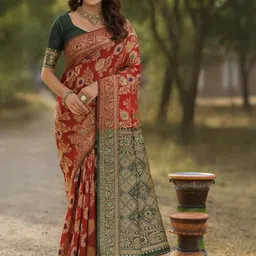 Moda Rapido Maroon Woven Design Silk Cotton Kanjeevaram Sarees-picture-35