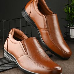 Auserio Men Genuine Leather Formal Slip-Ons-image-64