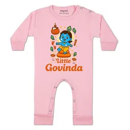 Arvesa Kids-Unisex Pink Cotton Rompers-picture-17