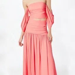 LULU & SKY Women Pink Top And Skirt Co-Ord Set-picture-12