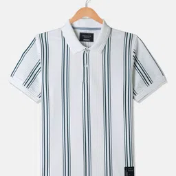 Octave Boys Striped Polo Collar Cotton T-shirt-image-59