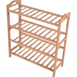 HOKIPO Brown Bamboo 4 Tier Shoe Rack-image-20