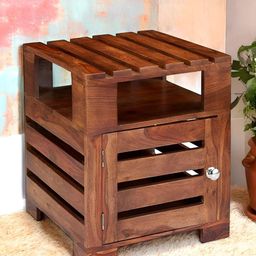 Ikiriya Beige Square Shaped Bedside Table-50