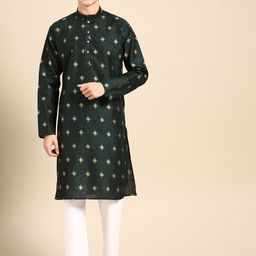MANQ Men Ethnic Motifs Regular Kurta with Pyjamas image 1