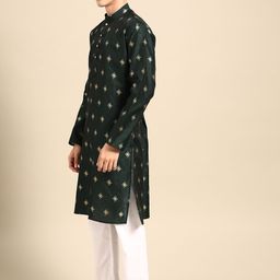 MANQ Men Ethnic Motifs Regular Kurta with Pyjamas image 4