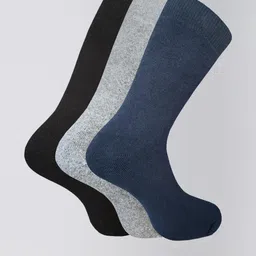 SOXVIEW Pack of 3 Solid Mid-Calf/Crew Socks-image-19