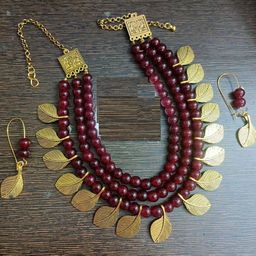 MAYANKS Gold-Tone Necklace and Earrings-image-48
