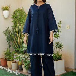 HOUSE OF JAMOTI Hot Blue Kurta Co-Ords Set-image-65