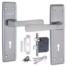 Atom Iron Silver Door Handle Lock Set, MH-IR-1002-KY-CPMATT-8