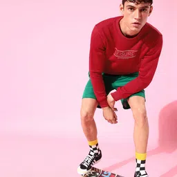 M&H Easy Men Red Printed Sweatshirt-image-16