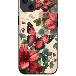 QRIOH Floral Printed iPhone 15 Plus Back Case Mobile Accessories-image-78