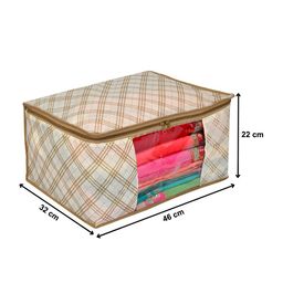 Kuber Industries Set of 4 Cream-Coloured & Yellow Printed Clothes Organisers image 2