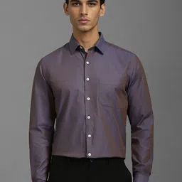Louis Philippe Men Spread Collar Textured Cotton Slim Fit Formal Shirt-picture-0