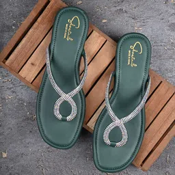 Shoestail Women Embellished T-Strap Flats-picture-13