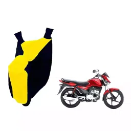 Auto Pearl Waterproof Two Wheeler Cover For Mahindra Stallio (Yellow & Blue)-image-101