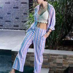 Sera Women Striped Mid-Rise Lounge Pants-image-19