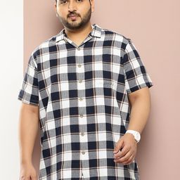 Thomas Scott Plus Size Premium Checked Pure Cotton Casual Shirt-image-22