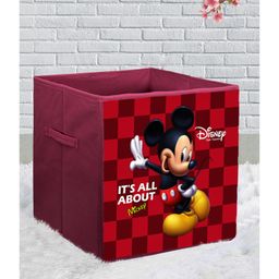 Fun Homes Disney Mickey Mouse Non Woven Fabric Foldable Large Storage Cube - Maroon-4