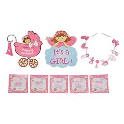 Untumble Pink Baby Shower Decoration Items For Baby Girl With Thank You Cards - Pack of 33-image-21