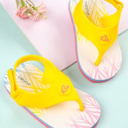 Babyoye Flip Flops with Velcro Closure - Yellow-picture-28