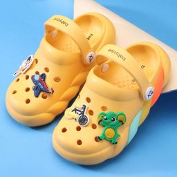 Babyoye Clogs with Strap Closure & Applique - Yellow-image-24