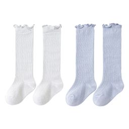 SYGA Set Of 2 Cotton Solid Socks - Light Blue & Light Grey-83