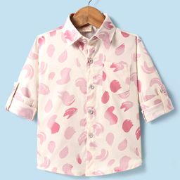 Rikidoos Full Sleeves Abstract Printed Shirt - Cream-image-7