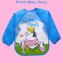 Sparkle Joy Full Sleeves Washable PVC Waterproof Printed Apron/Bibs - Multicolor-9