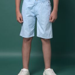 CRIMSOUNE CLUB Cotton Woven Bird Printed Shorts - Blue-image-52