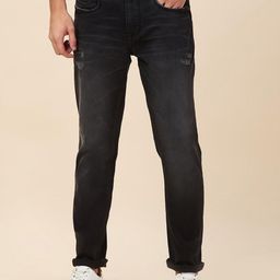 Being Human Men Classic Slim Fit Low Distress Light Fade Stretchable Jeans-image-35