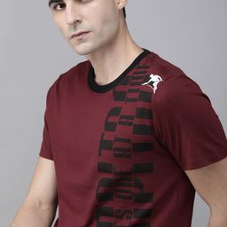 Roadster Men Maroon Printed Round Neck Pure Cotton T-shirt-image-73