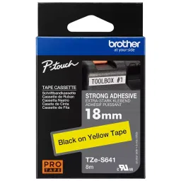 BROTHER Tape, 18Mm, Black/Yellow, S/Adh, TZE-S641-31