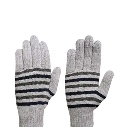 LOOM LEGACY Men Winter Woollen Striped Acrylic Winter Gloves-image-87