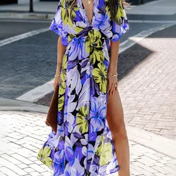StyleCast x Revolte Floral Print Chiffon Maxi Dress-image-42