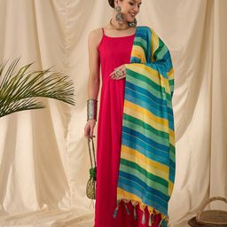 InWeave Women Regular Kurta with Palazzos & With Dupatta-picture-23