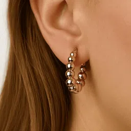 ISHTAARA Gold-Toned Korean Stainless Steel Earrings-picture-47