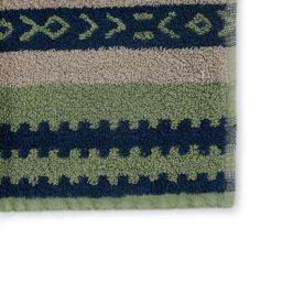 Fabindia 2-Pcs Navy Blue & Green Woven-Design Cotton 570 Gsm Face Towels-24