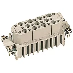 Harting Heavy Duty Connector Inserts / Modules RECTANGULAR HAN INSERT, FEM, 25 POSITION CRIMP, 09210253101-60