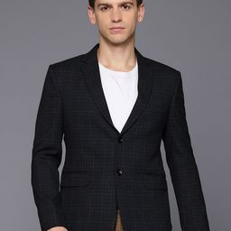 ESSAS club Checked Single-Breasted Slim Fit Semiformal Blazer-28